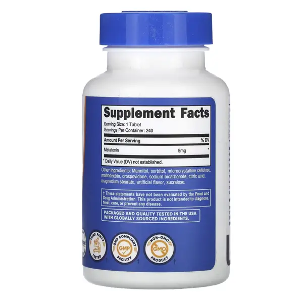 Nutricost Melatonin (Fast Dissolve) 5 mg Tablets